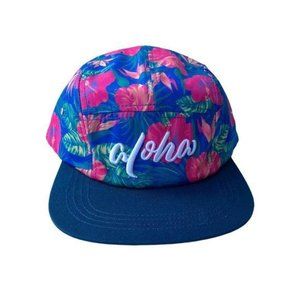 NEW Aloha Floral 5 Panel Embroidered Hat